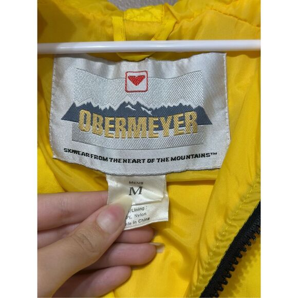 Vintage Obermeyer Yellow Adinorak Jacket Lined Windbreaker Men's Medium - Picture 5 of 11